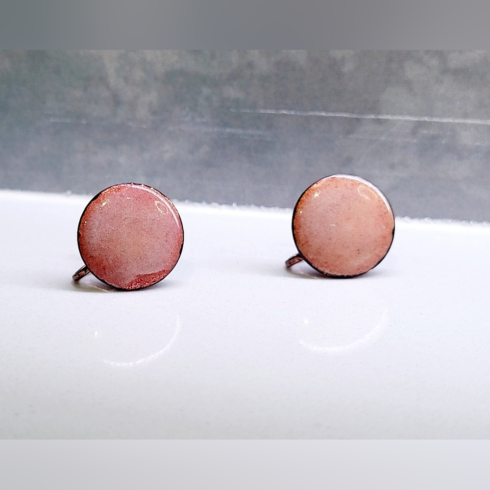 Vintage Copper Screw Back Earrings